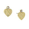 1928 Jewelry Round Crystal Gold Initial Heart Stud Earrings