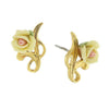 1928 Jewelry Sweet Porcelain Rose Bud Post Earrings