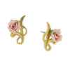 1928 Jewelry Sweet Porcelain Rose Bud Post Earrings