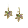 1928 Jewelry Winery Grape Leaf Multi-Color Bead Accents Drop Earrings