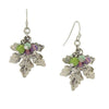 1928 Jewelry Winery Grape Leaf Multi-Color Bead Accents Drop Earrings