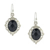 2028 Jewelry Textured Frame Multifaceted Oval Stone Drop Earrings