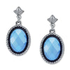 2028 Jewelry Oval Faceted Stone Floral Post Drop Earrings