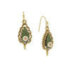 1928 Jewelry Fantasia Porcelain Rose Drop Earrings