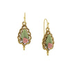 1928 Jewelry Fantasia Porcelain Rose Drop Earrings