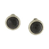 1928 Jewelry Round Etched Button Clip On Earrings