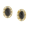 1928 Jewelry Crystal Accent Oval Button Clip On Earrings