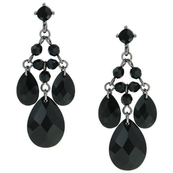 Handcrafted Black Onyx Genuine Gemstone Dangle Earrings in 14K Yellow -  Tahmi