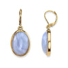 1928 Jewelry Oval Gemstone Drop Earrings