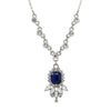 1928 Jewelry Bleu Estate Sapphire Crystal Pendant Necklace 16