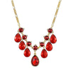 2028 Jewelry Square And Teardrop Red Crystal Bib Drop Necklace 16