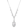 1928 Jewelry Suspended Crystal Teardrop Y-Shape Necklace 16