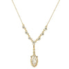 1928 Jewelry Suspended Crystal Teardrop Y-Shape Necklace 16