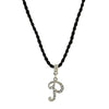 1928 Jewelry Crystal Initial Black Cord Necklace 14