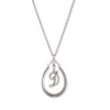 1928 Jewelry Pewter Horseshoe Crystal Initial Necklace 16