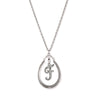 1928 Jewelry Pewter Horseshoe Crystal Initial Necklace 16