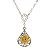 1928 Jewelry Flower Crystal Cluster Teardrop Pendant Necklace 16