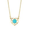 1928 Jewelry Dainty Heart With Enamel Circle Pendant Necklace 16