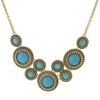 2028 Jewelry Moderna Round Faceted Stone Bib Necklace For Women 16