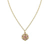 1928 Bridal Pink Crystal And Porcelain Rose Filigree Pendant Necklace 16