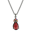 1928 Jewelry AB Crystal Siam Red Teardrop Pendant Necklace 16