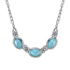 2028 Jewelry Triple Oval Faceted Stone Collar Necklace 16