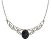 1928 Jewelry Black Stone Marcasite-Look Collar Necklace 16