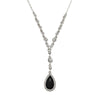 2028 Jewelry Crystal Accented Faceted Crystal Teardrop Y-Necklace 16