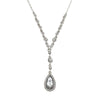 2028 Jewelry Crystal Accented Faceted Crystal Teardrop Y-Necklace 16