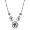 1928 Jewelry Crystal Multi Flower Drop Necklace 16