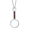 1928 Jewelry Pewter Crystal Magnifying Glass Necklace 30