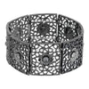 1928 Jewelry Square Filigree Flower Crystal Stretch Bracelet