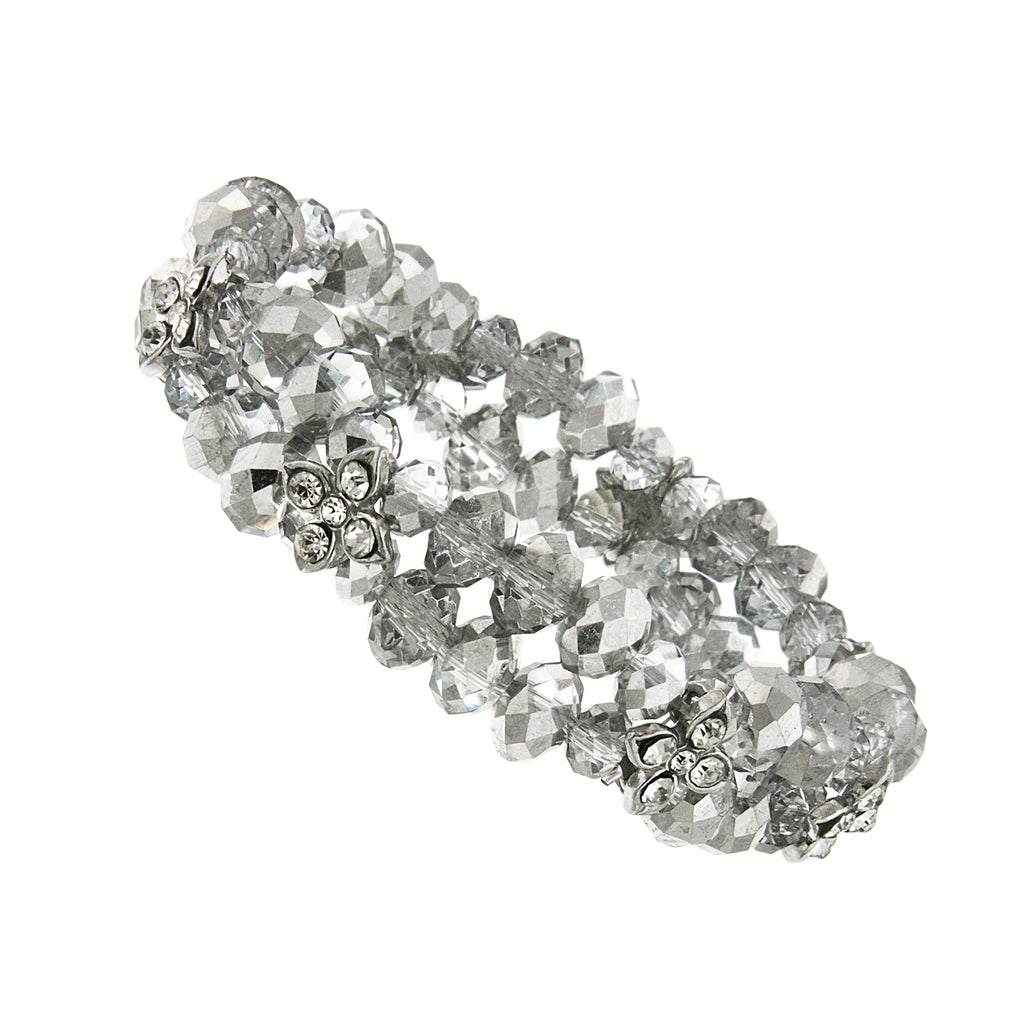 2028 Jewelry Crystal 2-Row Beaded Stretch Bracelet – 1928 Jewelry