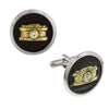 1928 Jewelry Black Enamel Crystal Camera Cufflinks