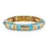 1928 Jewelry Floral Enamel Stretch Bracelet