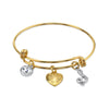 1928 Jewelry Gold Heart Initial Crystal Charm Bangle Bracelet, 2.5