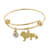 1928 Jewelry Cecil The Lion And Crystal Expandable Wire Bracelet