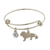 1928 Jewelry Cecil The Lion And Crystal Expandable Wire Bracelet