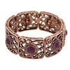 2028 Jewelry Intricate Wavy Filigree Round Crystal Stretch Bracelet