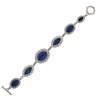 1928 Jewelry Blue Lapis Cabochon With Gold Stone Toggle Bracelet