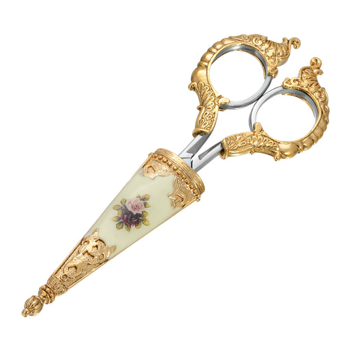 1928 Jewelry Crane Bird Designed Scissors with Pouch, Size: 75