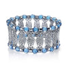 1928 Jewelry Blue Color Filigree Stretch Bracelet