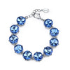 2028 Jewelry Round Faceted Cushion Shaped Glass Stone Bracelet 7 - 8 Inch Adjustable