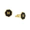 1928 Jewelry Sunburst Black Enamel Initial Cufflinks