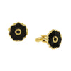 1928 Jewelry Sunburst Black Enamel Initial Cufflinks