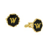 1928 Jewelry Sunburst Black Enamel Initial Cufflinks