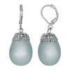 1928 Jewelry Frosted Glass Egg Drop Earrings