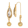 1928 Jewelry Crystal Clear Teardrop Front Back Earrings