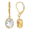 1928 Jewelry Oval Austrian Crystal Gold Drop Earrings