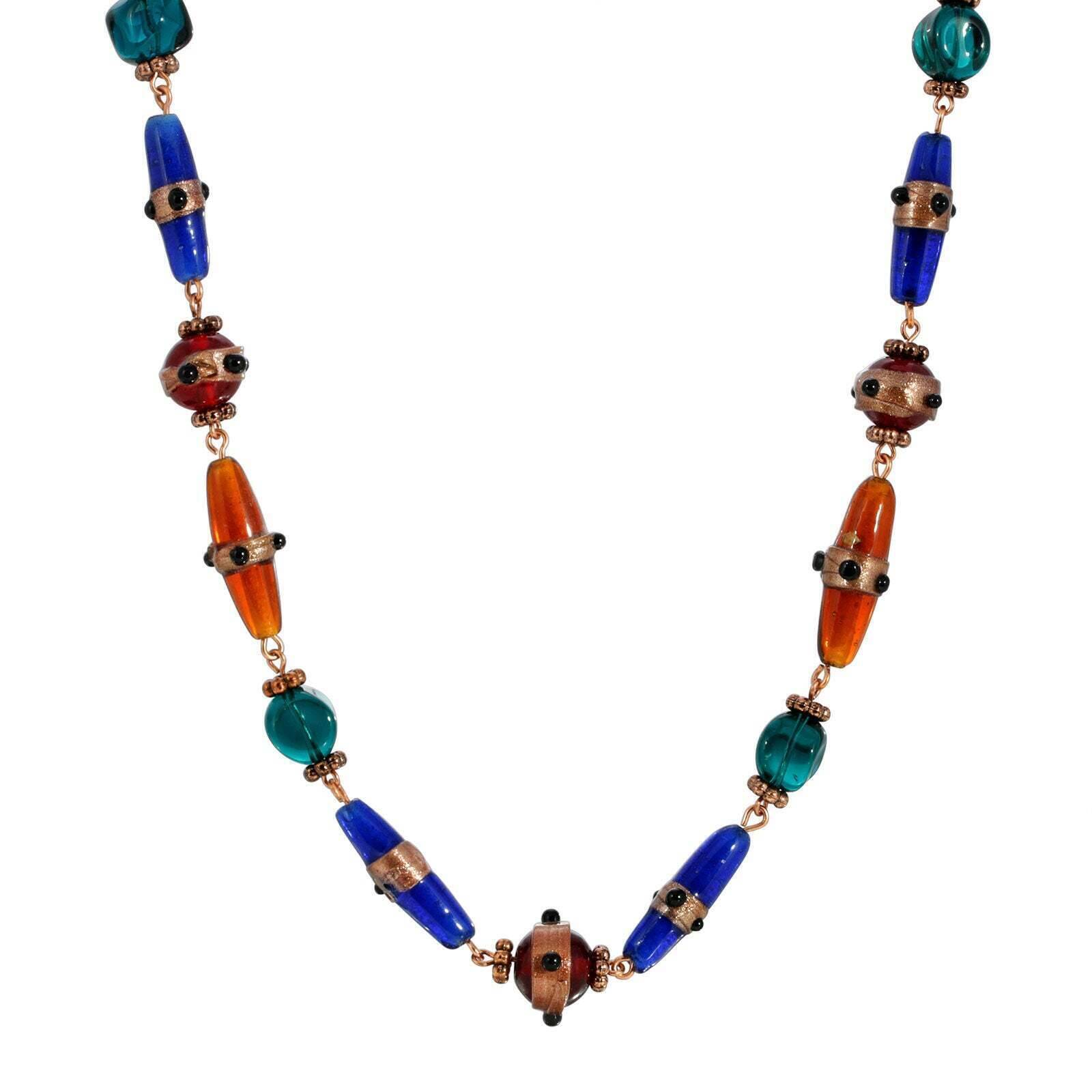 1928 Jewelry Bohemian Multi Color Beaded Necklace 15" + 3" Extender